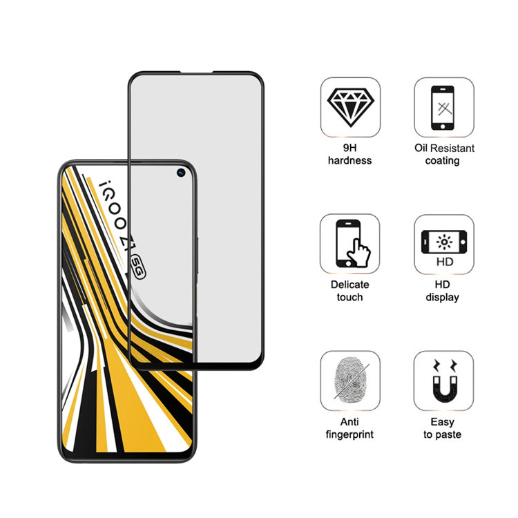 Alink 3D hot bending full glue tempered glass screen protector for iQOO Z1