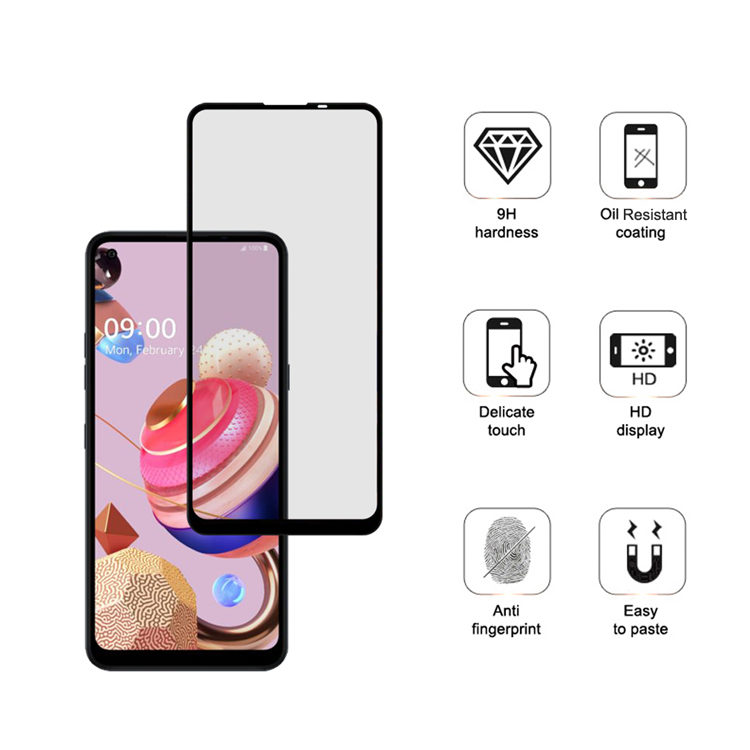 Alink 3D hot bending full glue tempered glass screen protector for LG K51S