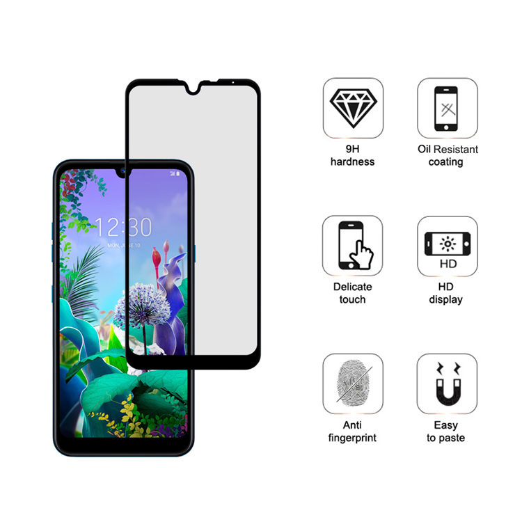 Alink 3D hot bending edge glue tempered glass screen protector for LG Q60