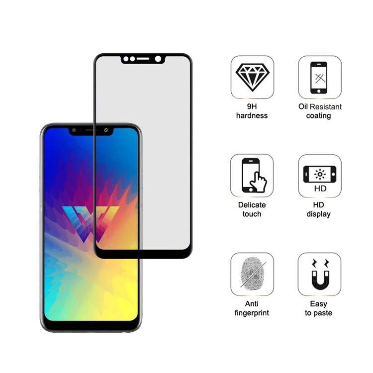 Alink 2.5D silk print full glue tempered glass screen protector for LG W10