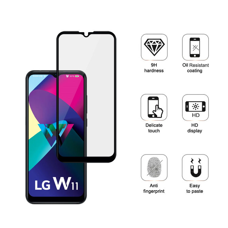 Alink 3D hot bending edge glue tempered glass screen protector for LG W11