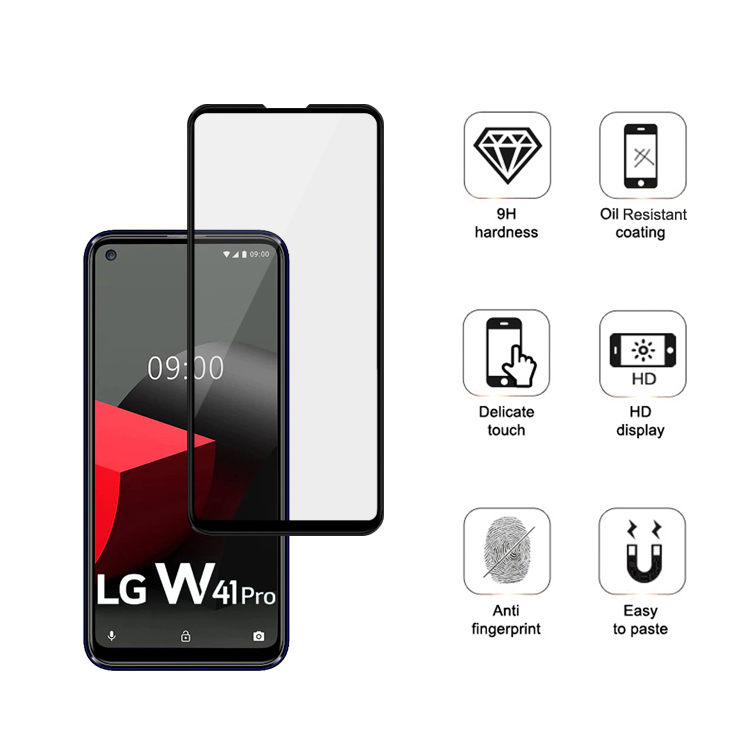 Alink 3D hot bending edge glue tempered glass screen protector for LG W41 Pro