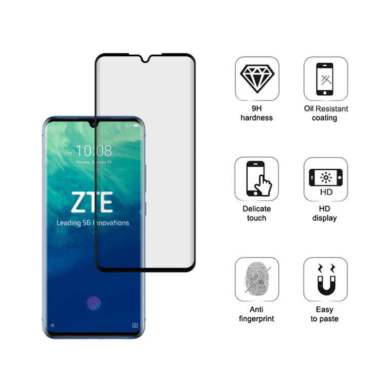 Alink 3D curved precise carving tempered glass screen protector for ZTE Axon 10 Pro