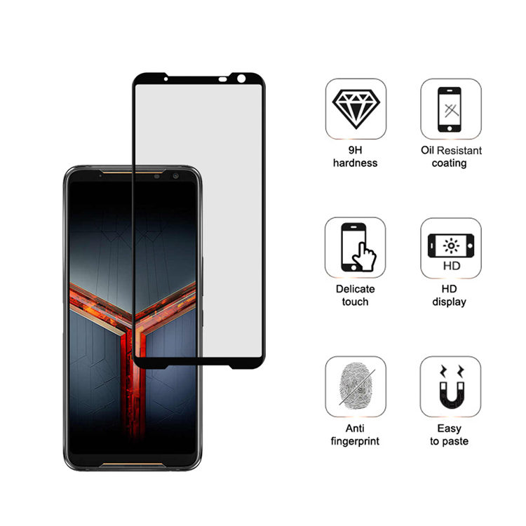 Alink 2.5D silk print full glue tempered glass screen protector for Asus ROG Phone II ZS660KL