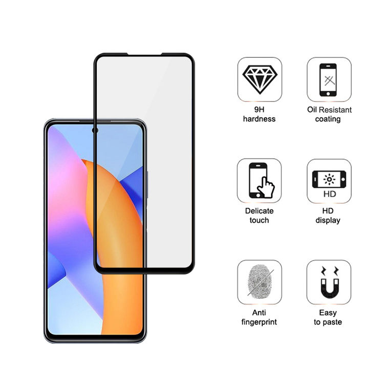 Alink 2.5D silk print full glue tempered glass screen protector for Honor 10X Lite