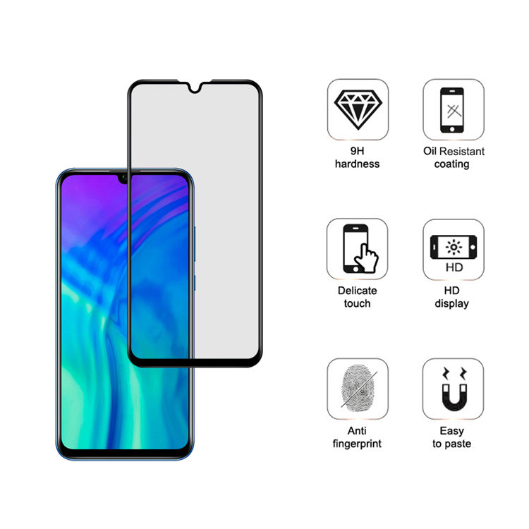 Alink 3D hot bending full glue tempered glass screen protector for Honor 20i