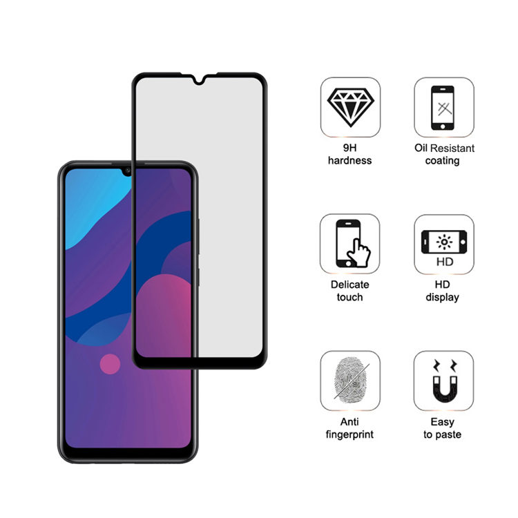 Alink 2.5D silk print full glue tempered glass screen protector for Honor Play 9A