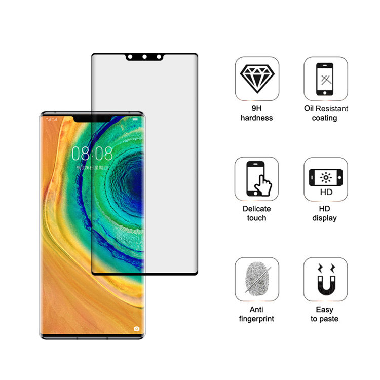 Alink 3D curved precise carving tempered glass screen protector for Huawei Mate 30 Pro
