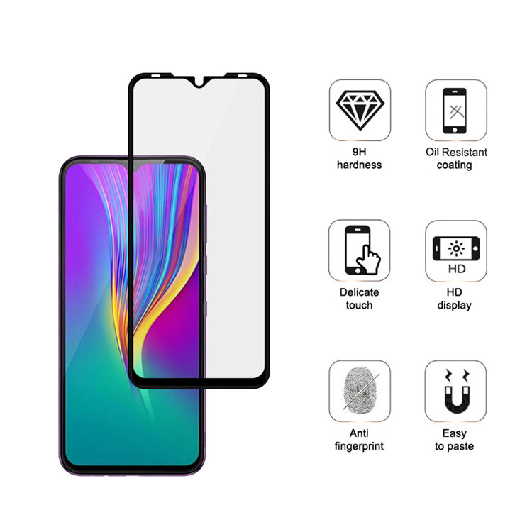 Alink 3D hot bending full glue tempered glass screen protector for Infinix Smart 4 Plus