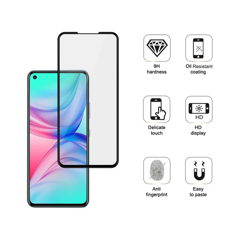Alink 2.5D silk print full glue tempered glass screen protector for Infinix Hot 10
