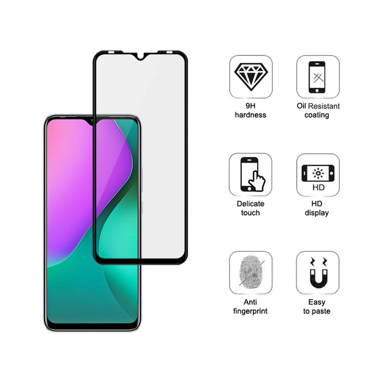Alink 2.5D silk print full glue tempered glass screen protector for Infinix Hot 10 Play