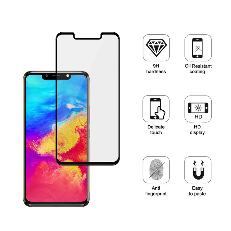 Alink 2.5D silk print full glue tempered glass screen protector for Infinix Hot 7