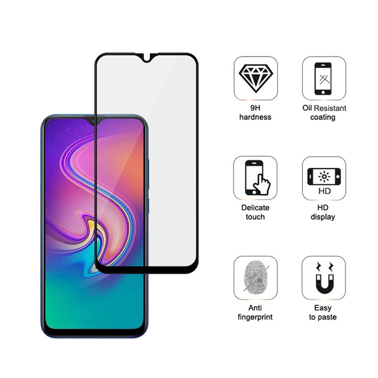 Alink 2.5D silk print full glue tempered glass screen protector for Infinix S4