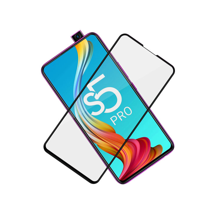 Alink 2.5D silk print full glue tempered glass screen protector for Infinix S5 Pro