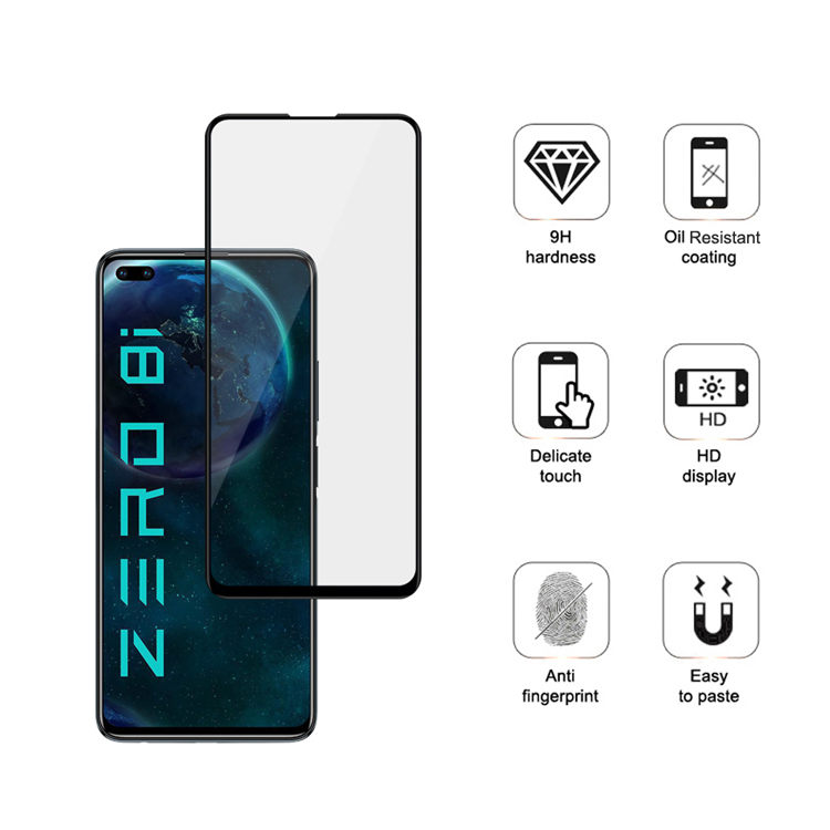 Alink 2.5D silk print full glue tempered glass screen protector for Infinix Zero 8i