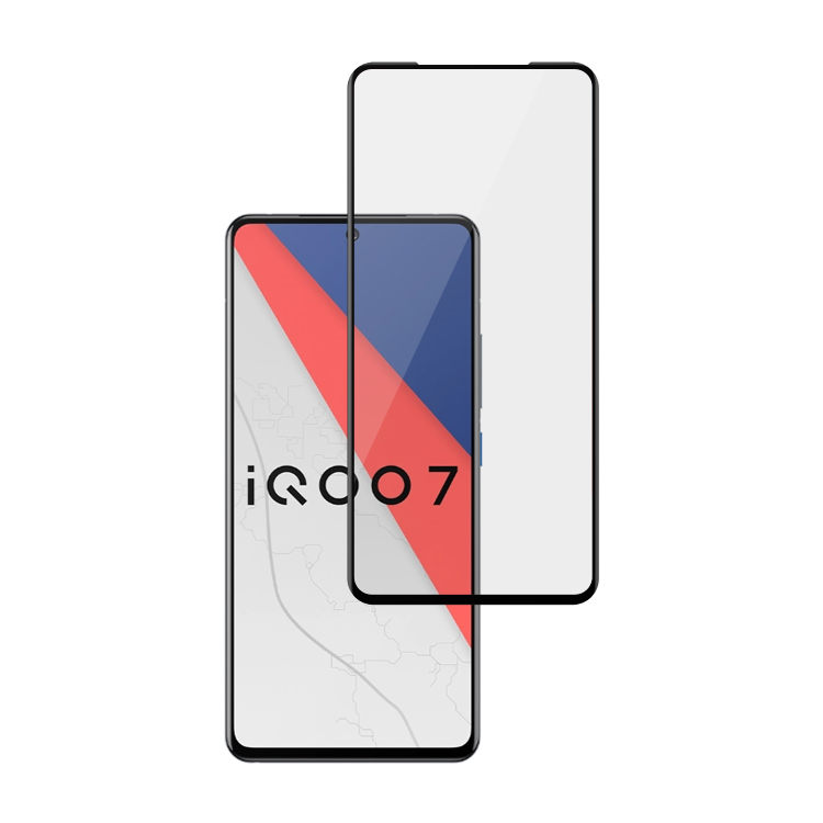 Alink 2.5D silk print full glue tempered glass screen protector for iQOO 7