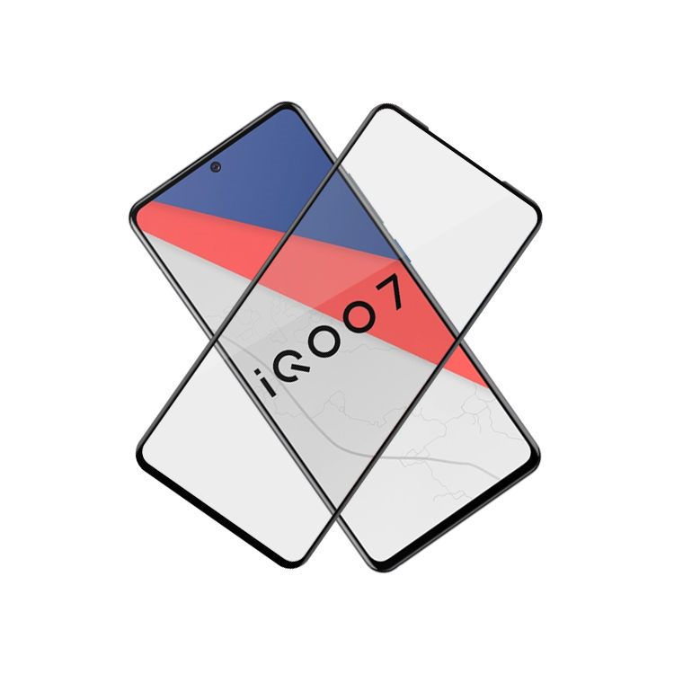 Alink 2.5D silk print full glue tempered glass screen protector for iQOO 7