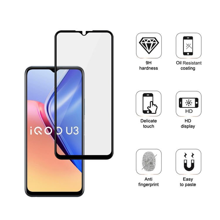 Alink 3D hot bending full glue tempered glass screen protector for iQOO U3
