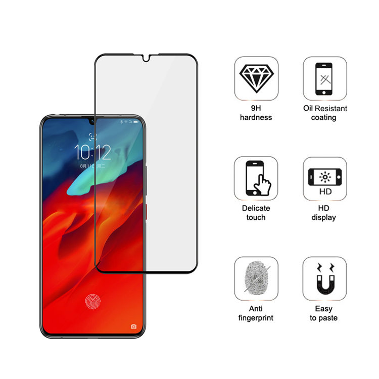 Alink 2.5D silk print full glue tempered glass screen protector for Lenovo Z6 Pro