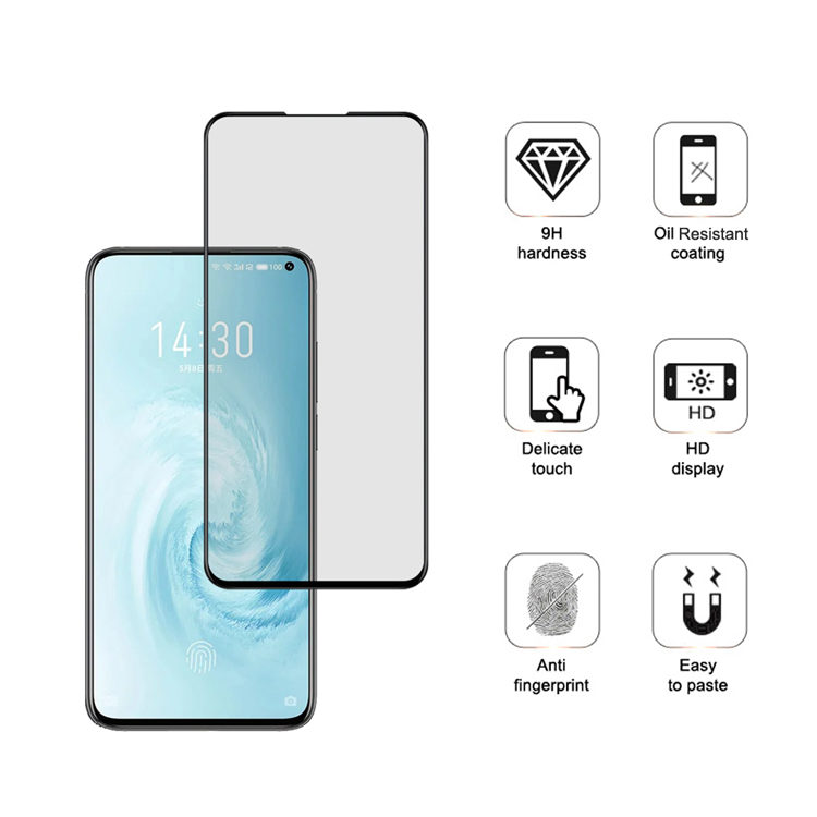 Alink 2.5D silk print full glue tempered glass screen protector for Meizu 17