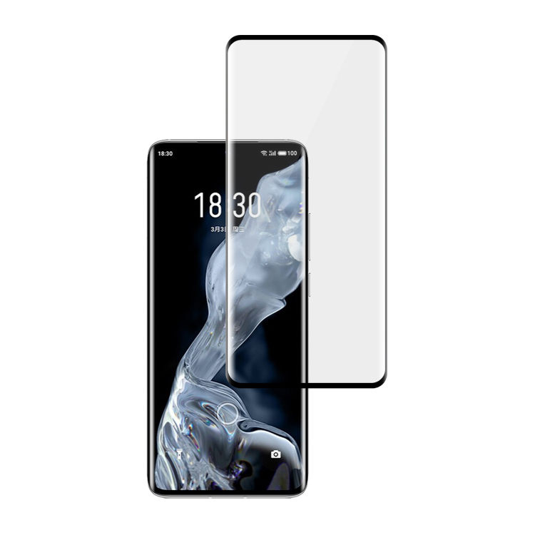 Alink 3D hot bending edge glue tempered glass screen protector for Meizu 18