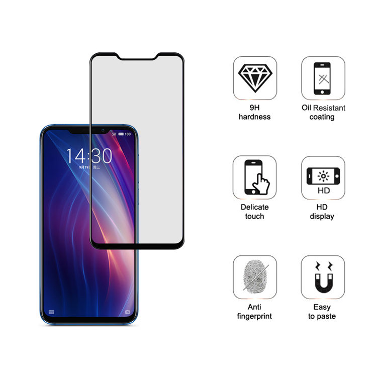 Alink 3D hot bending edge glue tempered glass screen protector for Meizu X8