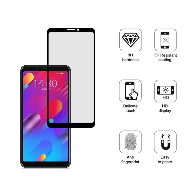 Alink 3D hot bending edge glue tempered glass screen protector for Meizu V8
