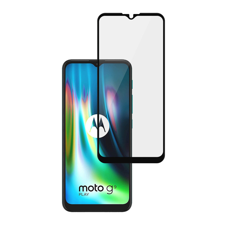 Alink 2.5D silk print full glue tempered glass screen protector for Moto G9 Play