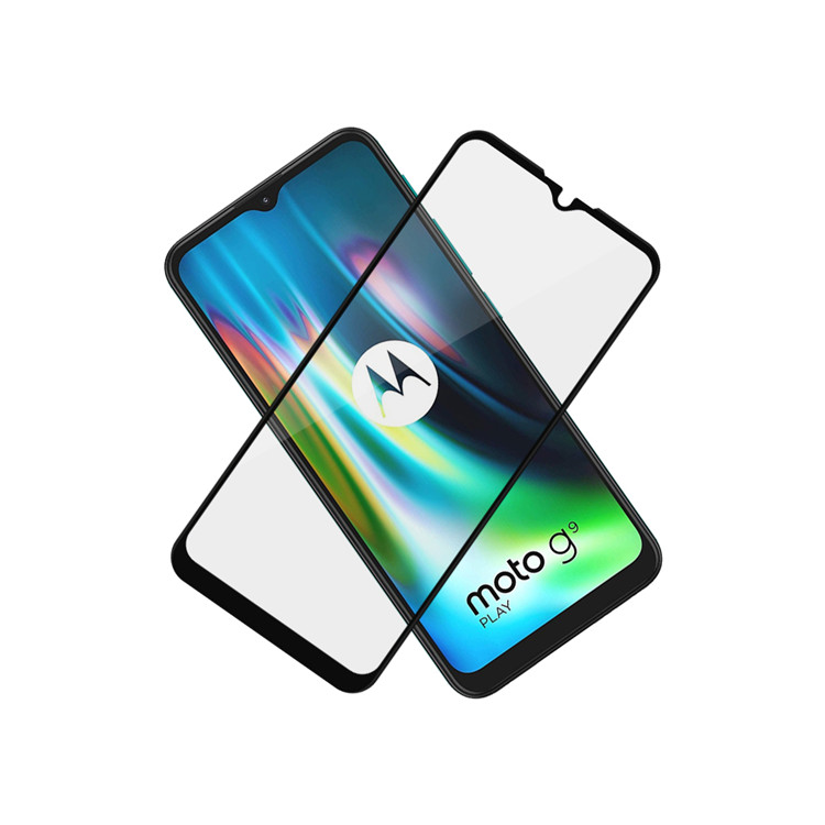 Alink 2.5D silk print full glue tempered glass screen protector for Moto G9 Play