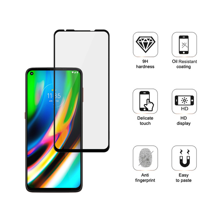 Alink 3D curved precise carving tempered glass screen protector for Moto G9 Plus
