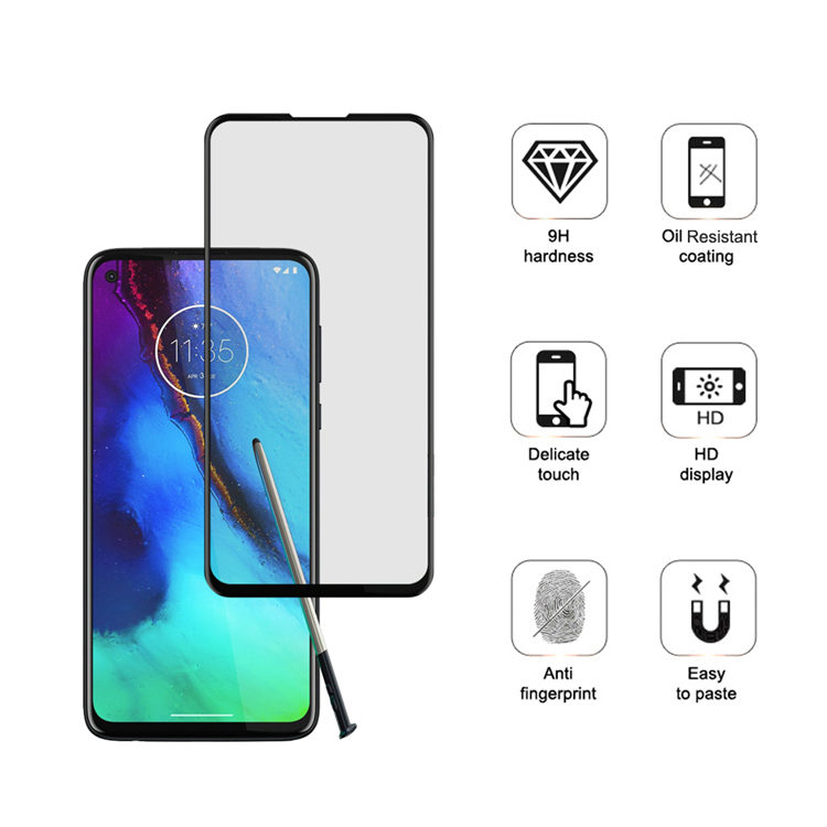 Alink 3D hot bending full glue tempered glass screen protector for Moto G7 Stylus