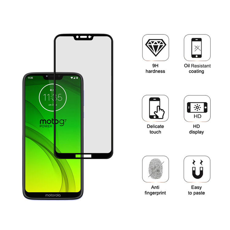 Alink 3D hot bending edge glue tempered glass screen protector for Moto G7 Power