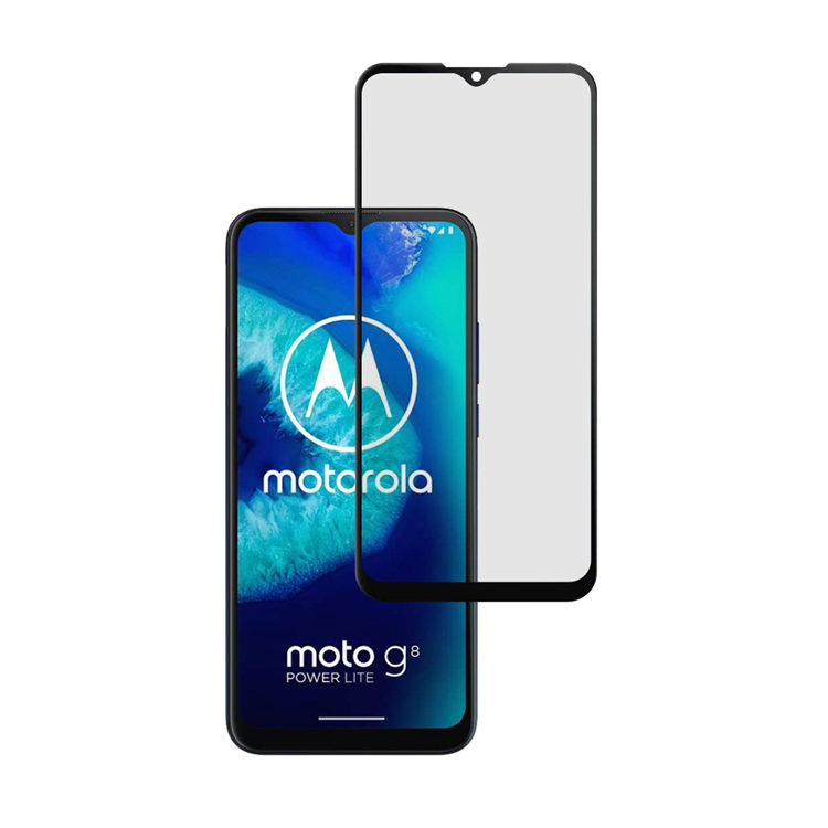 Alink 2.5D silk print full glue tempered glass screen protector for Moto G8 Power Lite