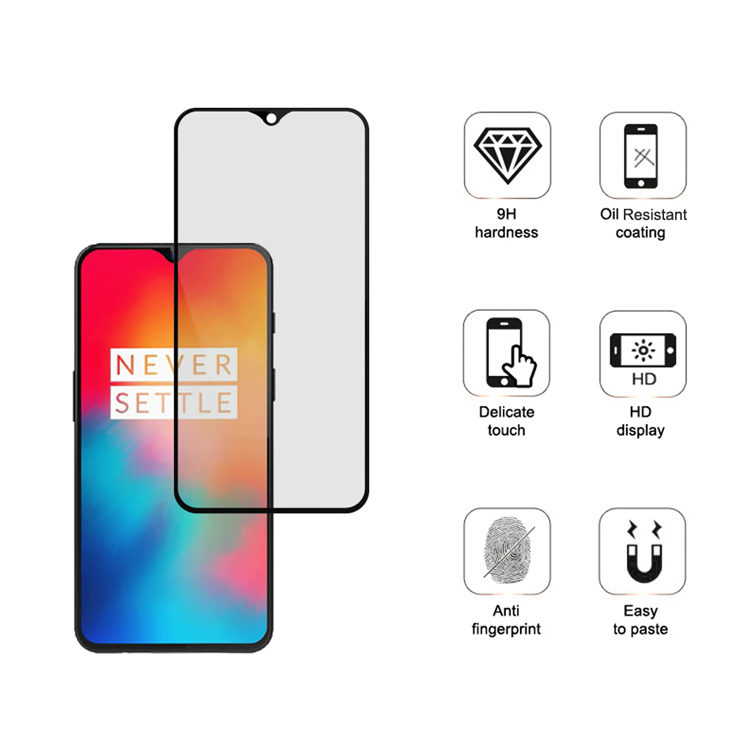 Alink 2.5D silk print full glue tempered glass screen protector for OnePlus 6T