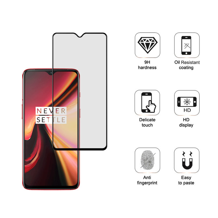 Alink 2.5D silk print full glue tempered glass screen protector for OnePlus 7