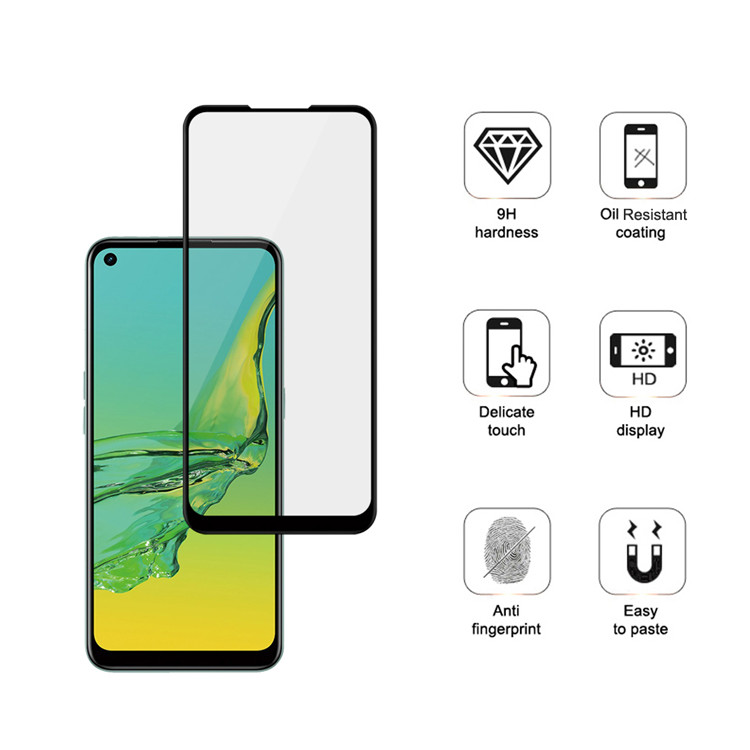 Alink 2.5D silk print full glue tempered glass screen protector for Oppo A32
