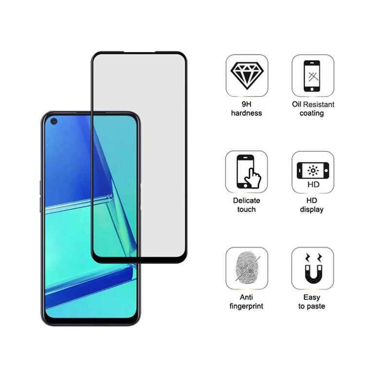 Alink 3D hot bending edge glue tempered glass screen protector for Oppo A72