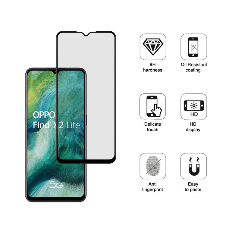 Alink 3D hot bending full glue tempered glass screen protector for Oppo Find X2 Lite