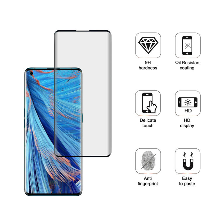 Alink 3D curved precise carving tempered glass screen protector for Oppo Find X2 Neo