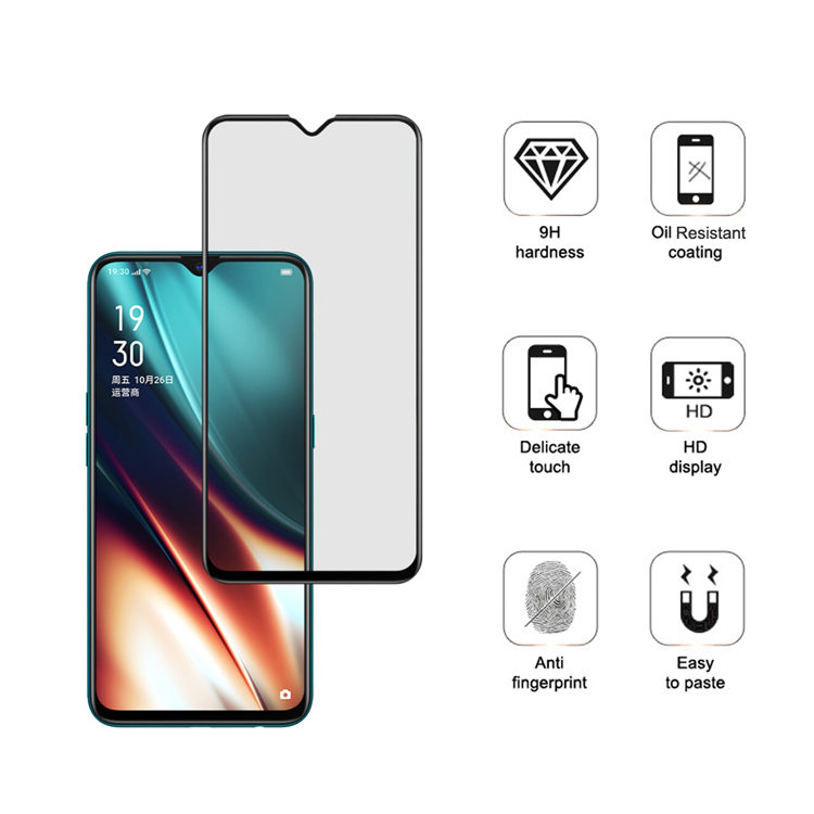 Alink 2.5D silk print full glue tempered glass screen protector for Oppo K5