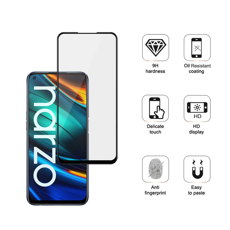 Alink 3D hot bending full glue tempered glass screen protector for Realme Narzo 20 Pro
