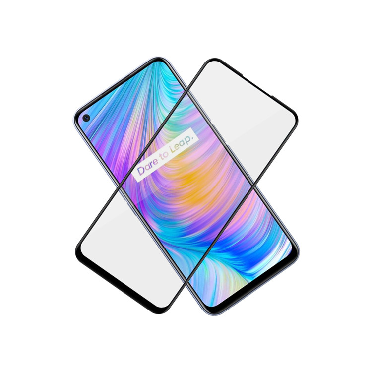 Alink 2.5D silk print full glue tempered glass screen protector for Realme Q2