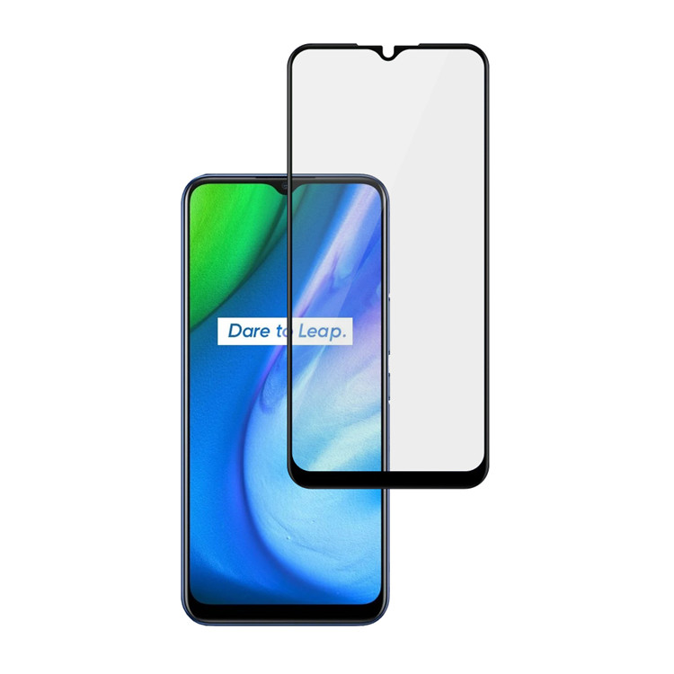 Alink 3D hot bending full glue tempered glass screen protector for Realme Q2i