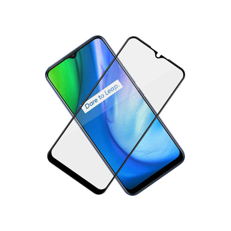 Alink 3D hot bending full glue tempered glass screen protector for Realme Q2i