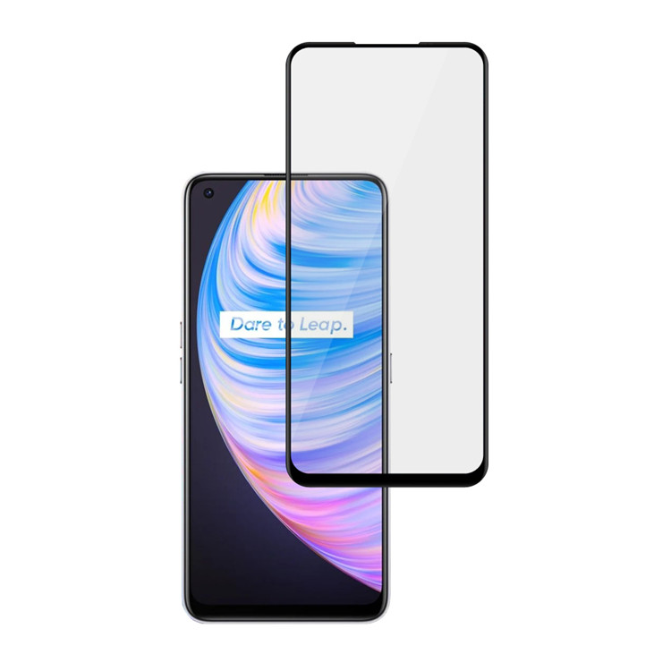 Alink 2.5D silk print full glue tempered glass screen protector for Realme Q2 Pro