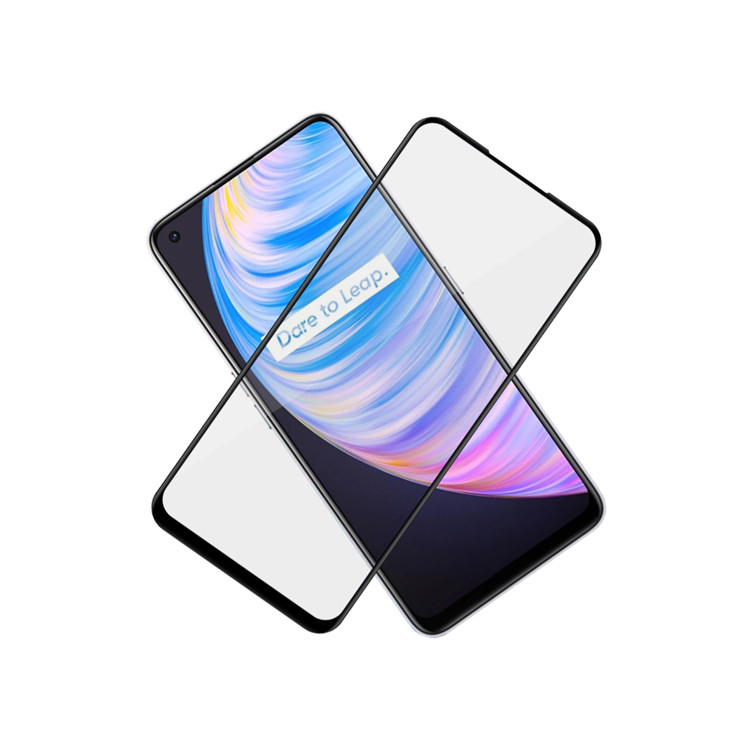 Alink 2.5D silk print full glue tempered glass screen protector for Realme Q2 Pro