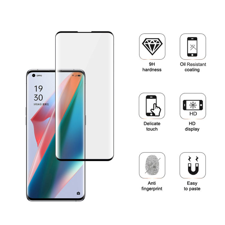 Alink 3D hot bending full glue tempered glass screen protector for Oppo Find X3