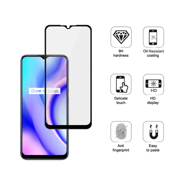 Alink 3D hot bending full glue tempered glass screen protector for Realme C15