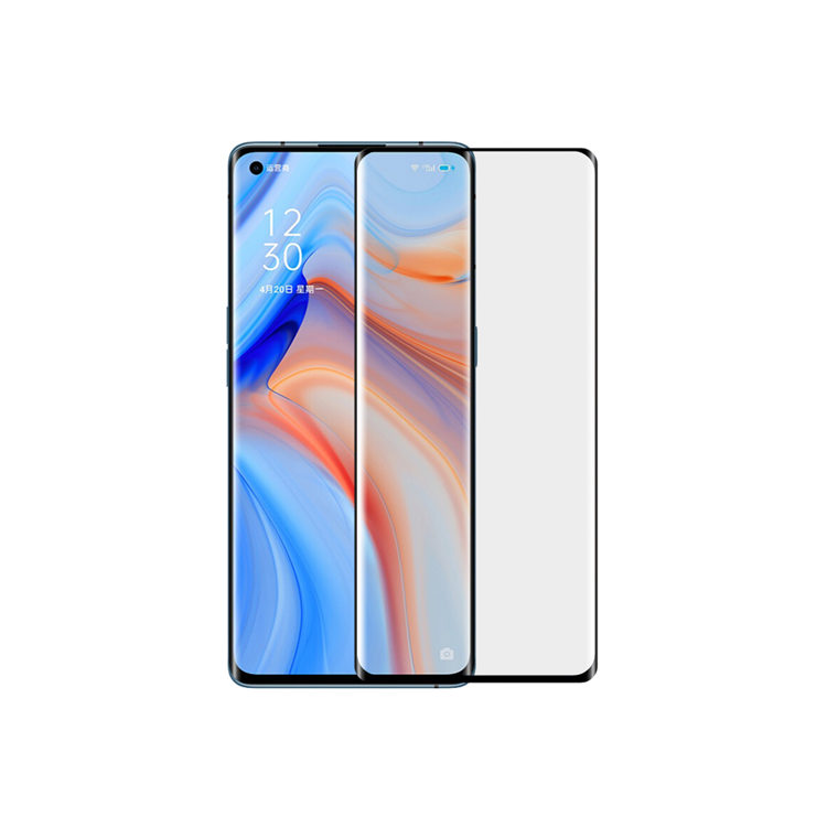 Alink 3D hot bending full glue tempered glass screen protector for Oppo Reno4 Pro