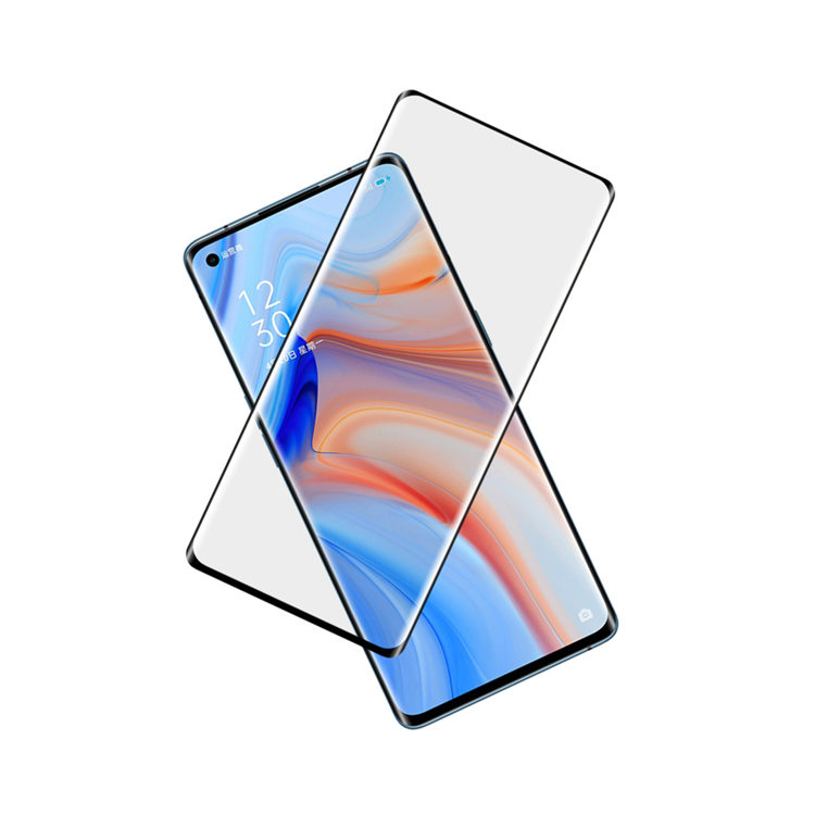 Alink 3D hot bending full glue tempered glass screen protector for Oppo Reno4 Pro